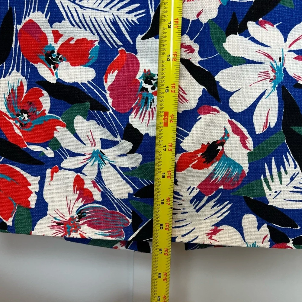 J. Crew Tropical Floral Cotton Pencil Skirt Sz 4 Colorful Midi Hawaiian Dopamine